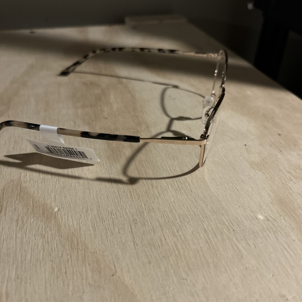 Calvin Klein Woman's Glasses 53-18–140 Brown Gold NEW Msrp 197 With Case NWT - Picture 4 of 9